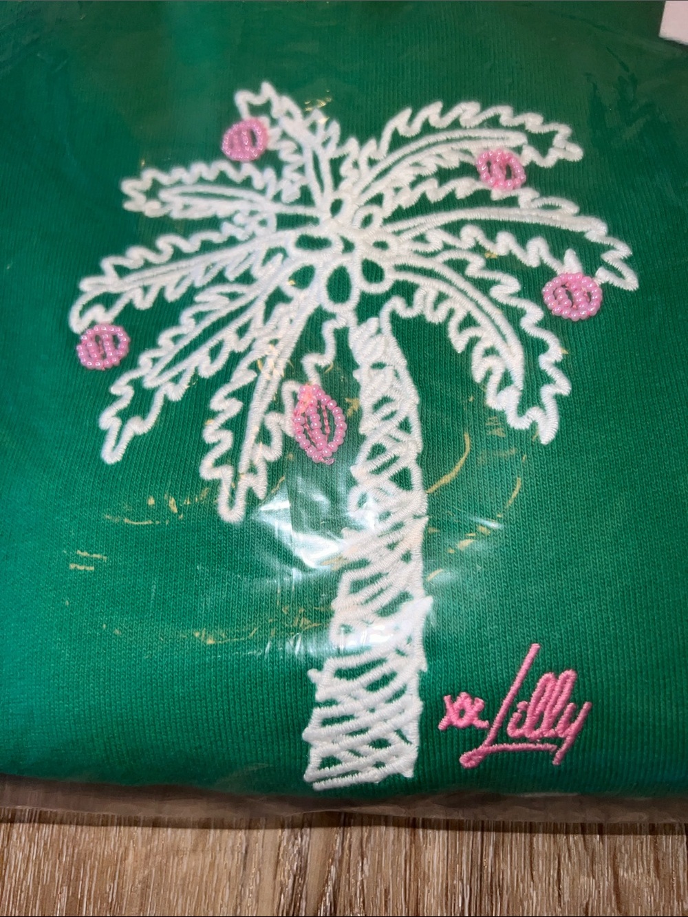 NWT Lilly Pulitzer Ballad Long Sleeve Sweatshirt Deck the Palms Large - Picture 8 of 9